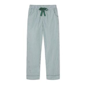 Lake Pajamas Mens Cotton Poplin Evergreen Stripped Sleep Pants Green White M